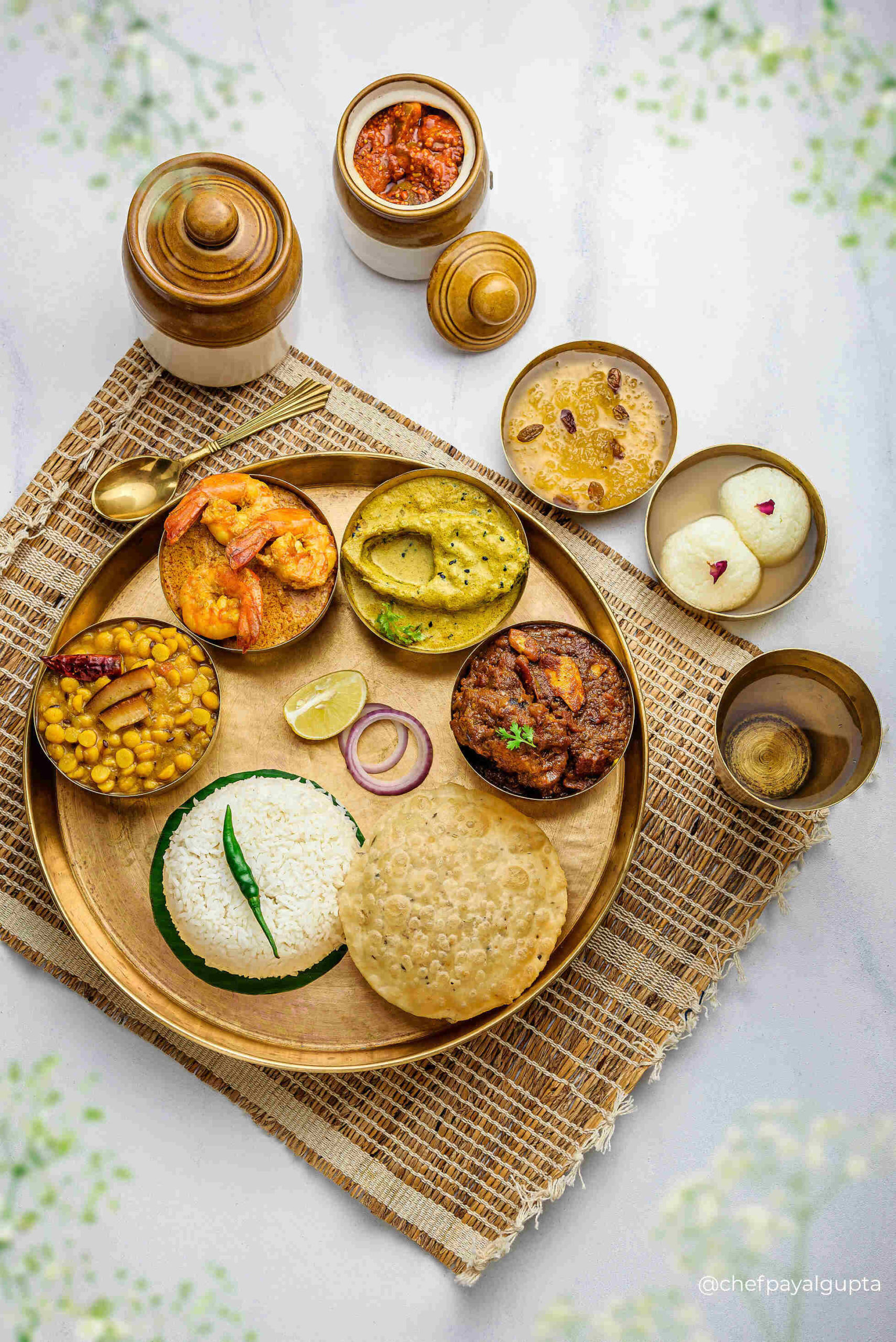 Non-veg bengali meals, durga puja meals, types of dishes in bengali thalifood photography